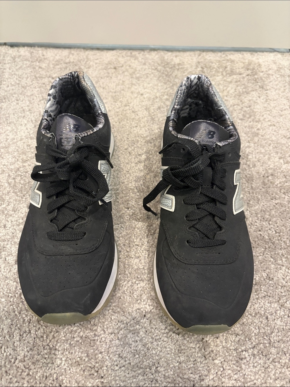New Balance Women's 574 Black and Gray Athletic Sneakers